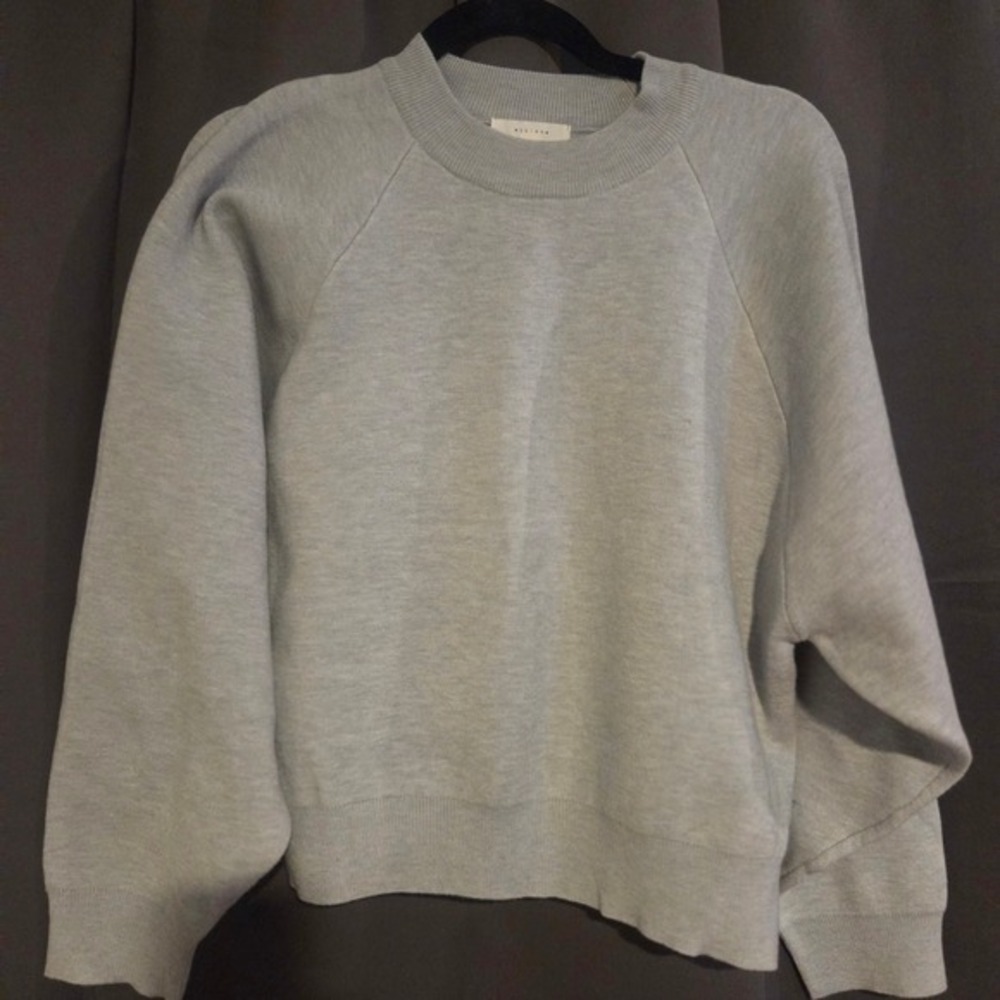 all row Light Gray Raglan Sleeve Crewneck, Women's‎ Small Sweatshirt, Pullover